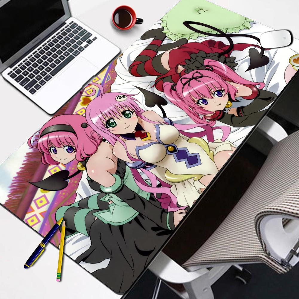 Резиновая подставка под мышь To LoveRu HD Печать Клавиатура Настольные коврики Kawai Милая девушка Нескользящий коврик для стола XXLxсм Студенческий коврик для письма