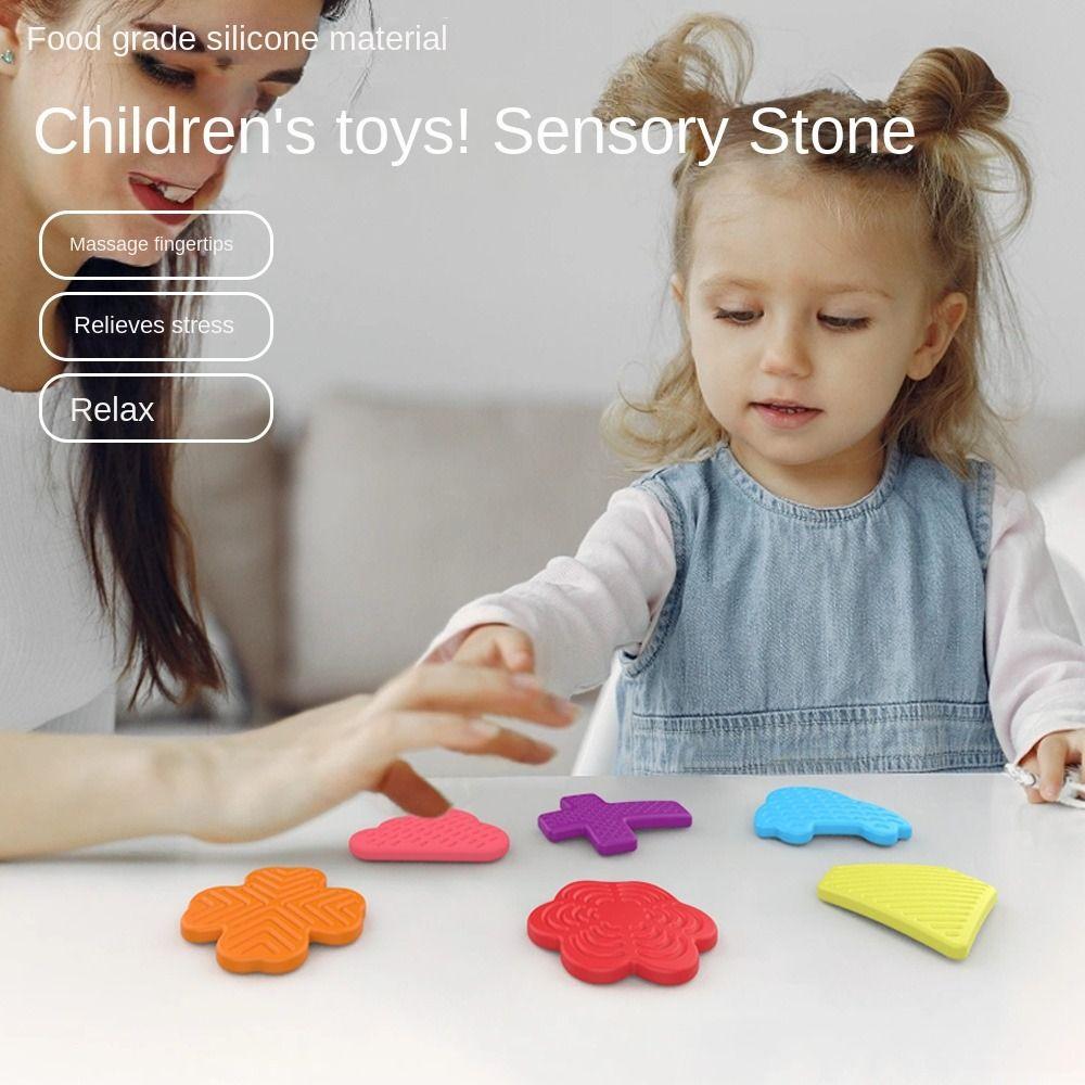 6 шт./набор текстурированных детских сенсорных камней, расслабляющих текстурированных камней для беспокойства, рождественский подарок