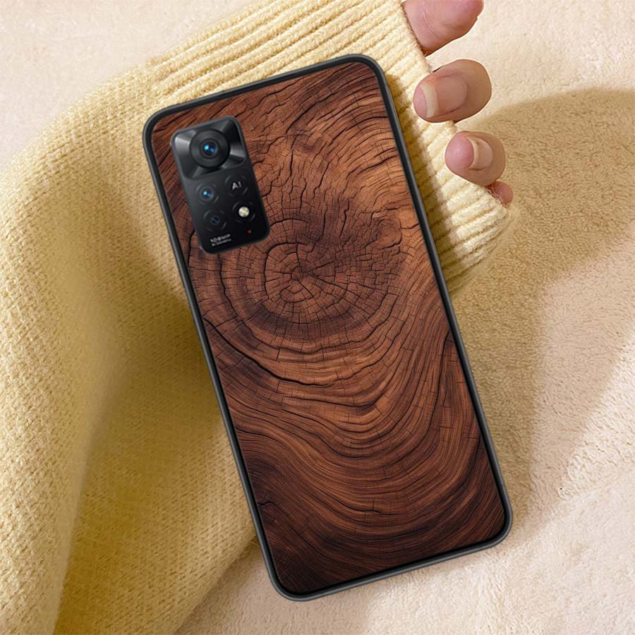 Чехол для телефона с текстурой дерева для Redmi 13C 14C Note 14 13 Pro Plus 5G 12 12C 10A 10C 10 9A 9C 9T 9 8 8A K70 Pro Чехол Оболочка из ТПУ Coqu