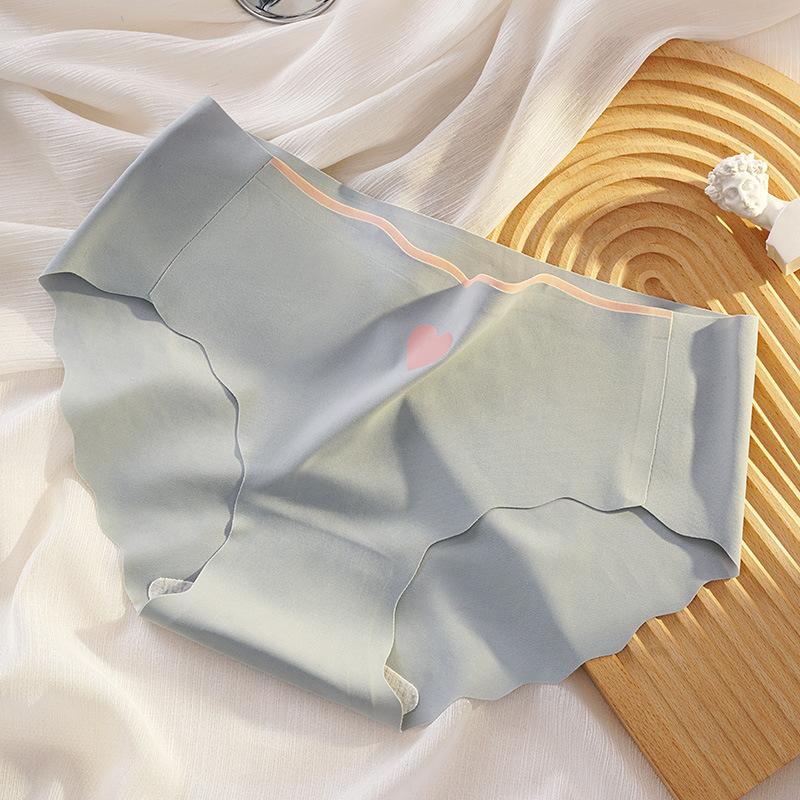 Женское нижнее белье из ледяного шелка, дышащее бесшовное нижнее белье из очищенного хлопка с промежностью