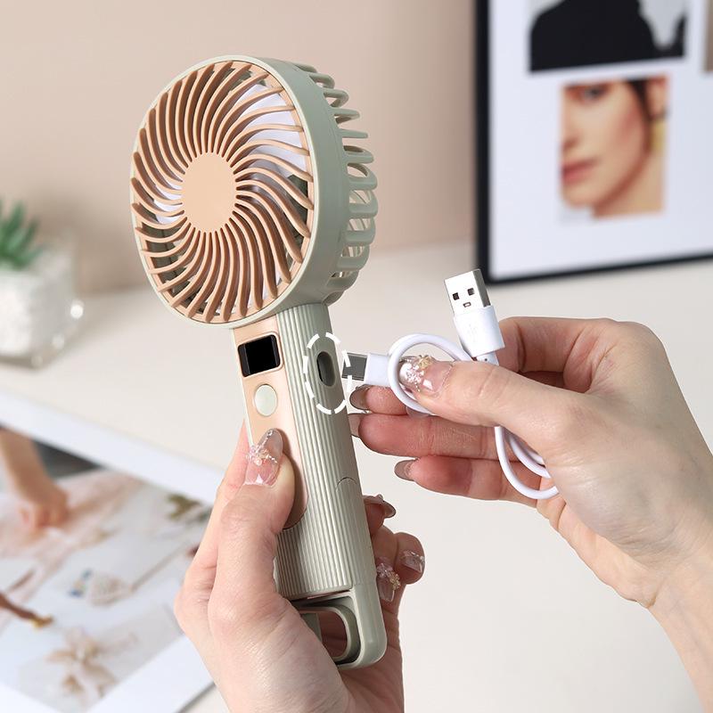 2026 Handheld Digital Fan - Multi-Speed, Strong Wind, USB Rechargeable, Portable Electric Fan