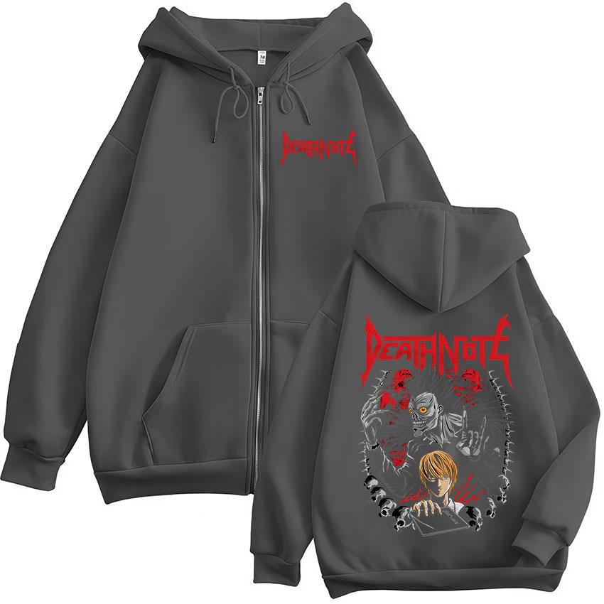 Japanese Anime Death Note Ryuk Yagami Light Zipper Hoodies Men's Women Clothing Fashion Casual Zip Up Hooded Sweatshirt Jackets