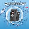 12V 24V Car Boat LED Button Switches Dual RED Lights 5P SPST Waterproof Rocker Switches for ARB Marine RV 4×4 Caravan