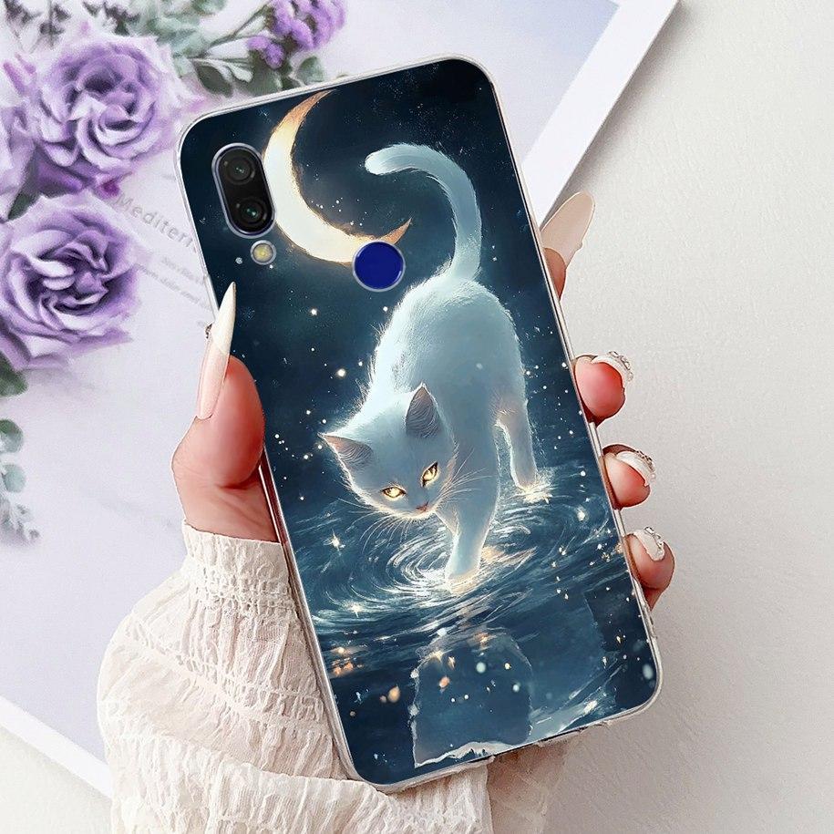 Для чехла Xiaomi Redmi 7 7A Чехол Роскошный Расписной Мягкий Прозрачный Силикон ТПУ Ударопрочный Чехол Для Xiaomi Redmi Note 7 Pro Note7 Coque