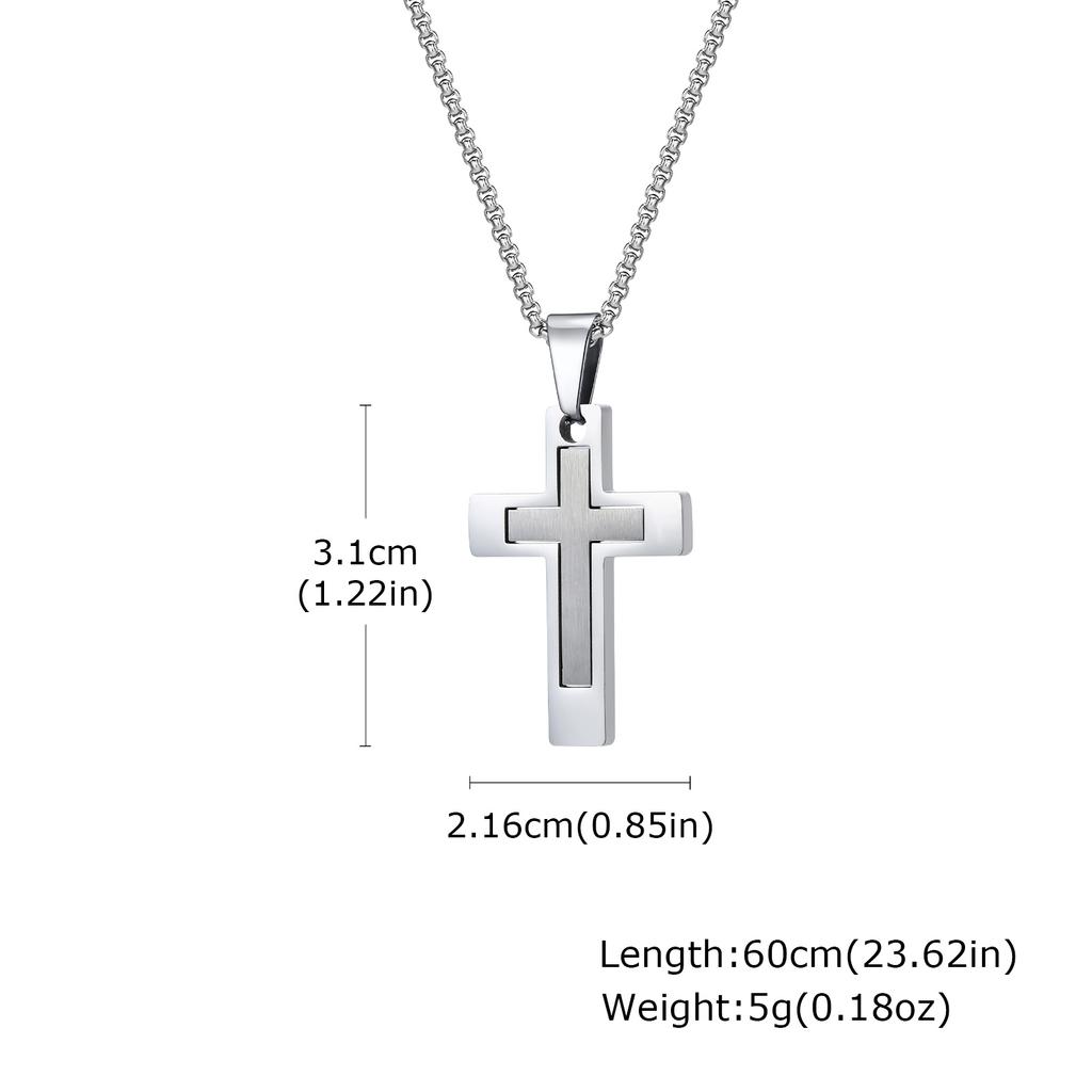 Мужские и мальчишеские necklaces с подвеской в виде креста, водонепроницаемые necklaces из нержавеющей стали, христианские религиозные украшения для молитвы, подарок