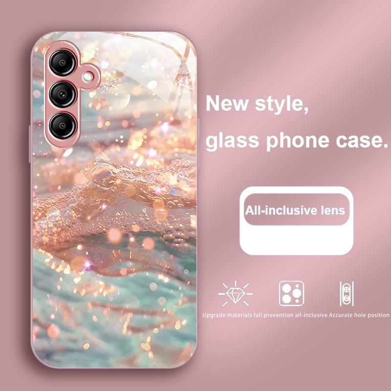 Текучее Золото Черное Для Samsung Galaxy A01 A02 A03 Core A04 A14 4G A13 54 34 31 20 25 23 22 5G S21 Ultra S20 Стеклянный Чехол для Телефона