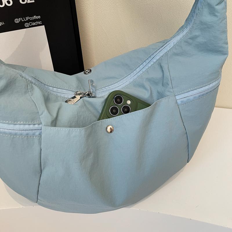 Сумка-хобо женская большой вместимости на плечо/через плечо, легкая спортивная сумка