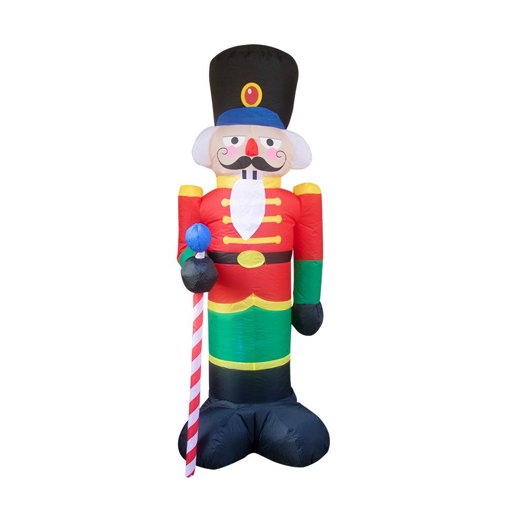Christmas Inflatable Decor 2.4M Giant Santa Soldier with Lights Outdoor Holiday Decoration
