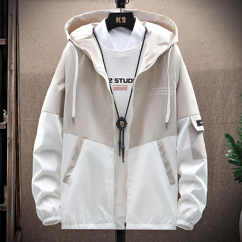 Мужская модная рабочая куртка с капюшоном в корейском стиле для подростков