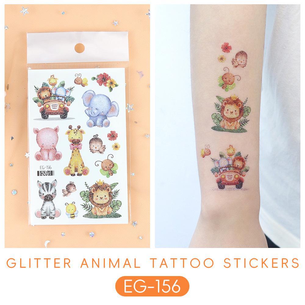 2023 Ruikalong водонепроницаемые блестящие морские животные мультфильм татуировки наклейки для детей