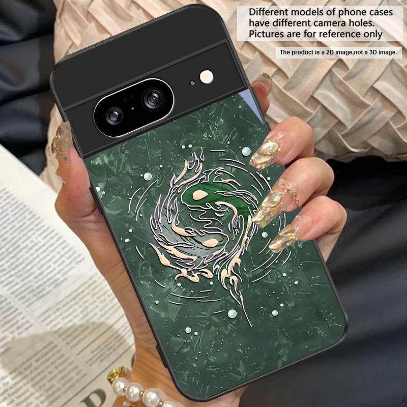 Искусство эстетики Для Google Pixel 10 Pro XL Pixel 8 7 9 10 Pixel 9 Pro XL Pixel 8a 7a Pixel 7 Pro Черный стеклянный чехол для телефона