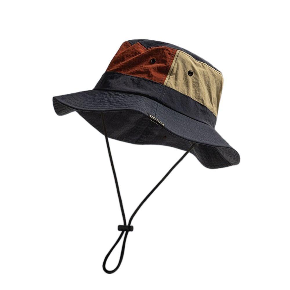 Quick-dry Mountaineering Hat Big Brim Sun Protection Bucket Cap Simple Hiking Fisherman Hat Travel