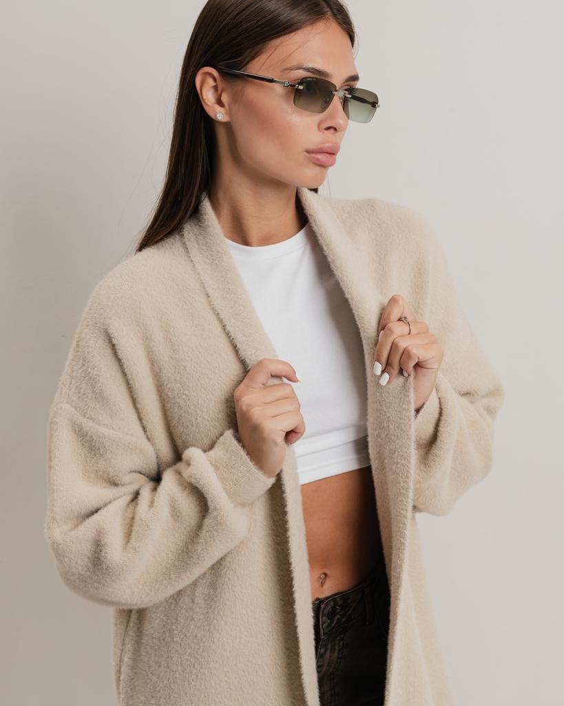 Кардиган длинный с поясом Avrile 92476 бежевый