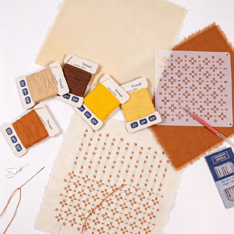Cotton Repair Thread Assortment for Hand Sewing, 5 Tone 30 M Length Set with Threading Aid and Six Cord Format