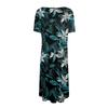 Women's Fashionable Print Round Neck Loose Short Sleeved Pocket Pullover Dress