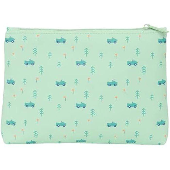 Trousse scolaire - SAFTA - Modèle préscolaire - Double fermeture éclair - Rose - Durable et facile à nettoyer