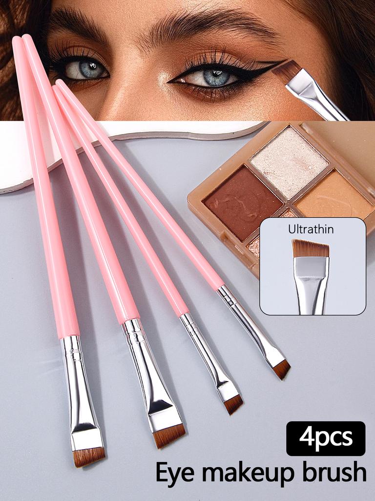4PCS Multi-functional Eyeliner Brush, Angled Eyebrow Brush, Eye Makeup Detail Brush, Under-eye Brush, Professional Makeup Brush