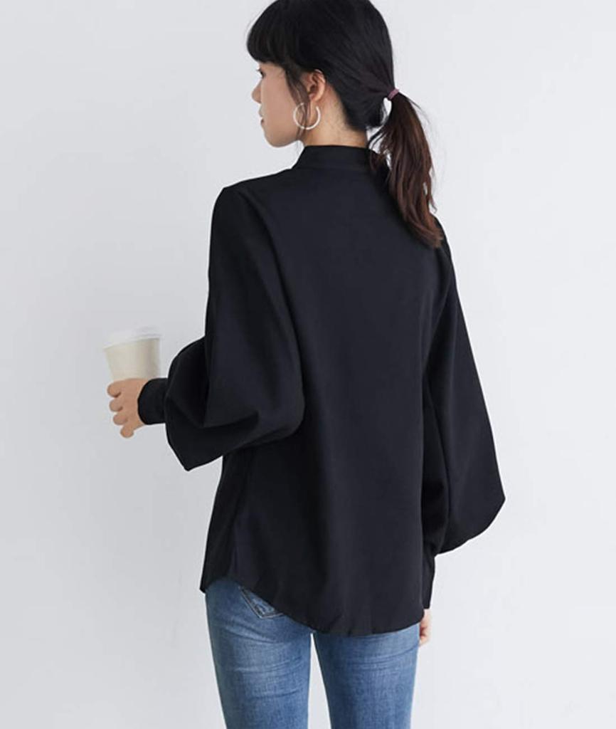 Sueeya Retro Puff Sleeve Long Loose Solid for Everyday and Formal Suitable for Women in Their and Spring and Autumn Size Women's Shirt, Sleeve,