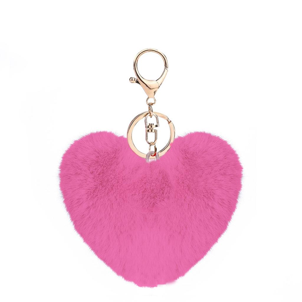 Imitation Rabbit Ball Plush Pendant DIY Phone Case Keychain Heart-shaped Accessory