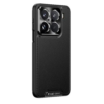 Деловой чехол-броня из сшитой кожи, Подходит для чехла для телефона Xiaomi 15PRO, Металлическая рамка, Противоударный Note14 Redmi K80