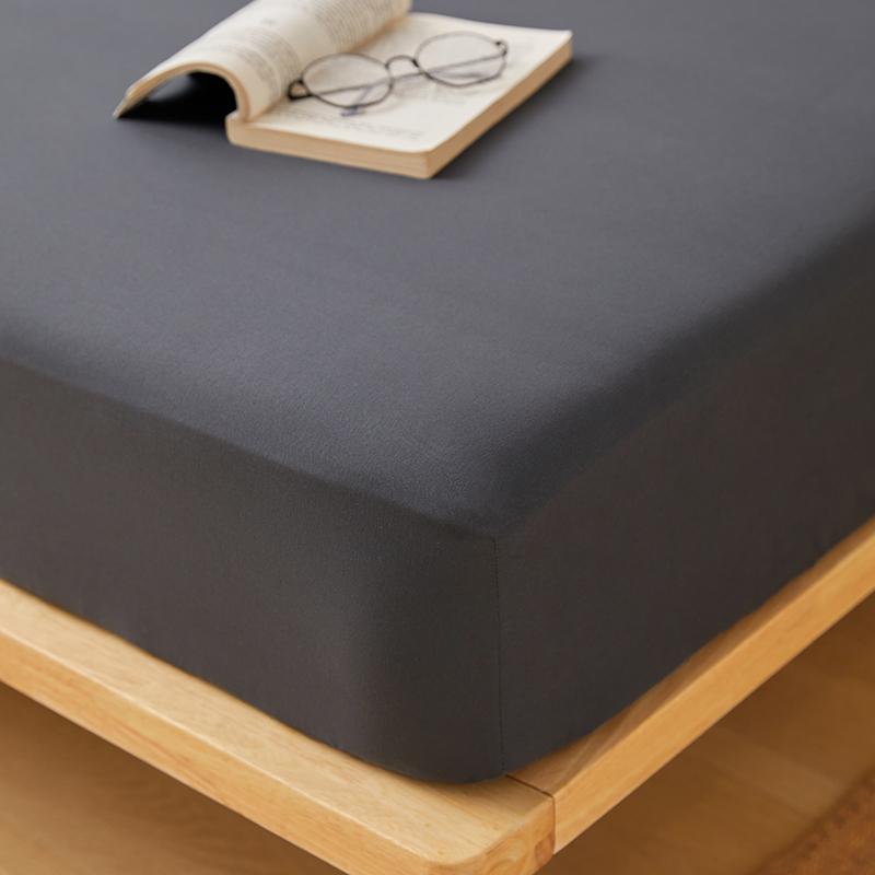 Cotton Fitted Sheet with Elastic Bands Solid Color Non Slip Durable Mattress Covers for Double King Queen Bed 140/160/200/220cm