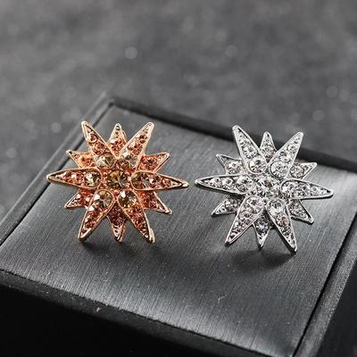 Корейская мода Брошь-булавка со звездой из кубического циркония для мужчин Лацкан Пуговица Костюм Корсаж Значок Воротник рубашки Аксессуары Украшения Роскошь
