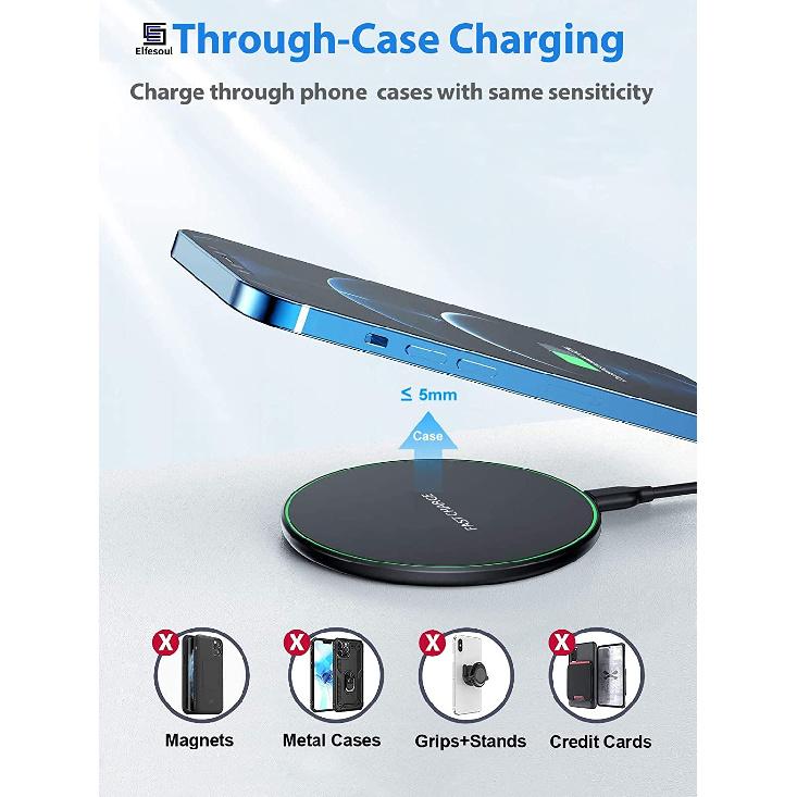 50W Wireless Charger For iPhone 14 15 16 17 Pro Xs Max Mini X Xr Induction Fast Charging Pad For Samsung S25 S26 S8 S9 S10 Note 4
