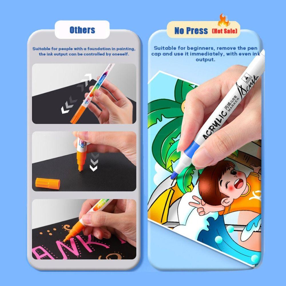 12-120 Цветов Штабелируемые Цветные Акриловые Маркеры Смываемые Художественные Маркеры для Рисования Краска для Камня