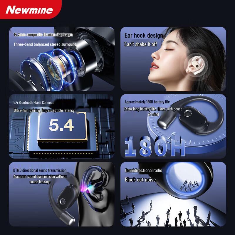Newmine OWS-15 True Wireless Bluetooth-гарнитура с заушным креплением