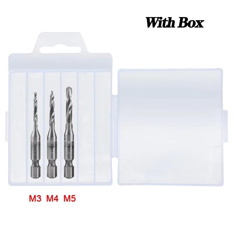 Набор комбинированных сверл-метчиков из титана - Метрическая резьба M3 M4 M5 M6 M8 M10 Метчики Инструмент для нарезания резьбы Сверление зенковкой