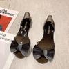 Fashion Ballet Flats Sandals Women Shoes with Bow PVC Jelly Sandals Summer 2025 Elegant Fashion Beach Ladies Slippers Beach Casual Shoes