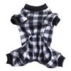 Plaid Four-Legged Polyester Pet Pajamas Soft Fleece Onesie for Small Medium Dogs Cozy Winter Sleepwear Ribbed Cuffs Classic Red