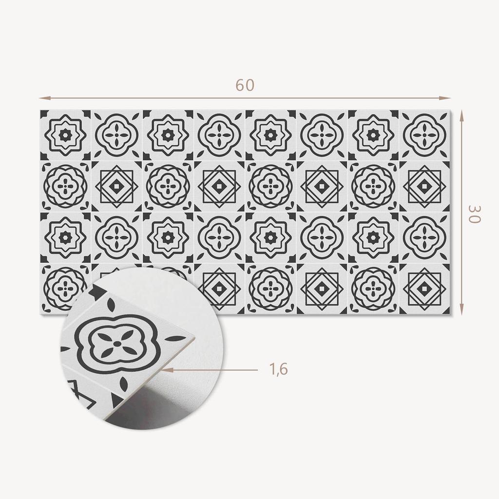 Dekor Ścienne Kafelki Pcv Ze Wzorem Do Pokoju Wzory Geometryczne W Kwadratach 6X60X30 Cm