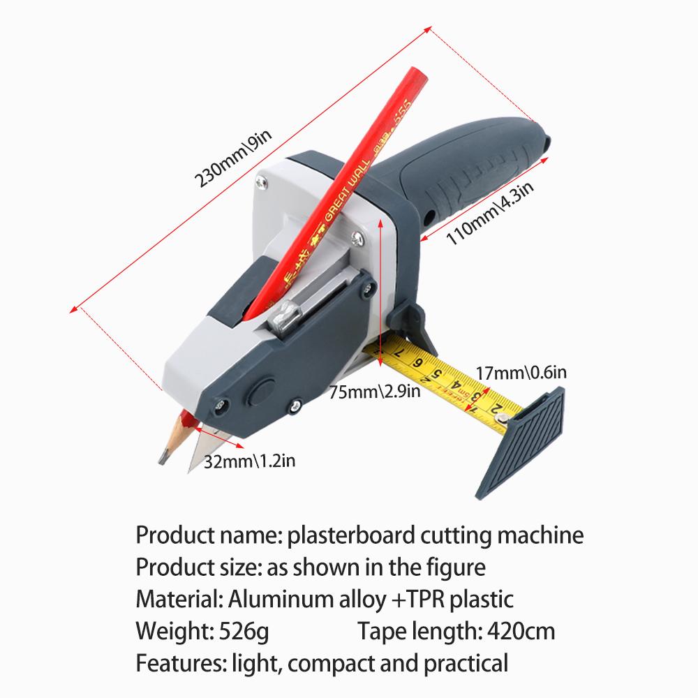 Gypsum Board Cutting Tool Gypsum Board Cutter with Tape Measure Tool Kit Includes Cutter, Pencil and 5 Blades
