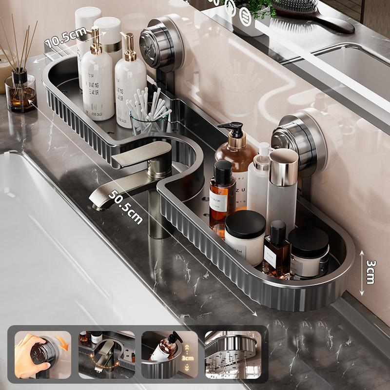 1 шт. Бытовая полка для раковины на присоске без сверления, настенный органайзер для слива под краном, универсальные модели кранов