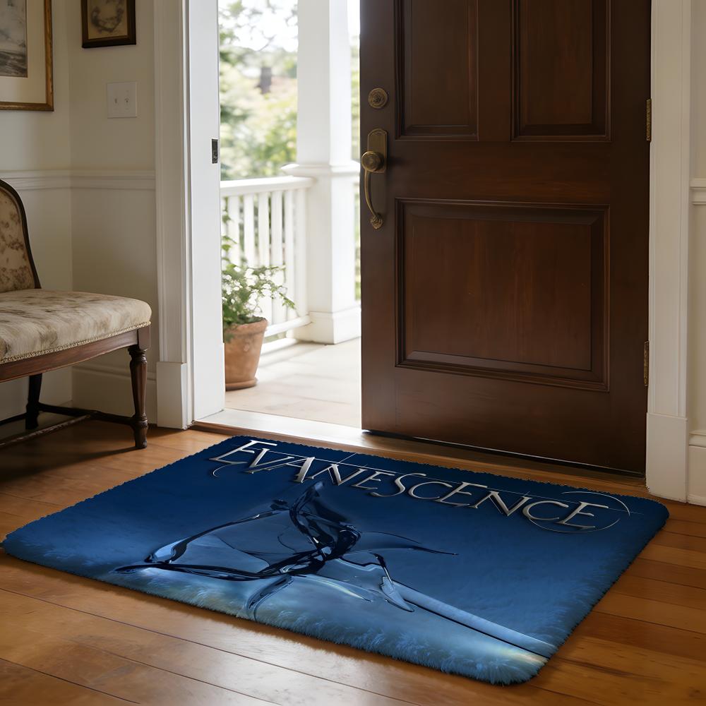 Floor Mat Soft Flannel Rug Non Slip Absorbent Mat for Bathroom Bedroom Home Decor E Evanescence Band A Amy Lee