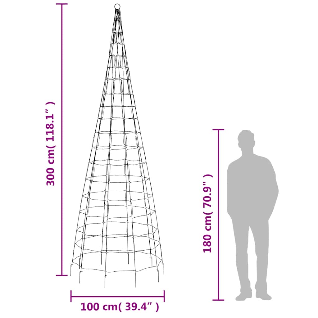 LED Christmas Tree 550 LEDs Blue 300 cm