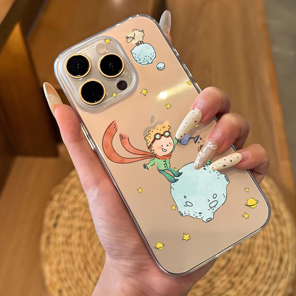 Чехол для телефона 'Маленький принц' для iPhone 17 16 Pro Max 15 14 13 11 12 Mini Xs X Xr 7 8 Plus Se Прозрачный чехол