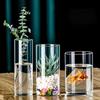 Modern Clear Glass Flower Vase Glass Cylinder Vase Floral Container Flower Vase Elegant Table Centerpiece Decoration
