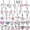 Оригинальные розовые шармы Милые прелестные бабочки Духи Девушка Подвески-шармы Бусины Подходят для браслета Подвеска для изготовления Для женщины Ювелирный подарок