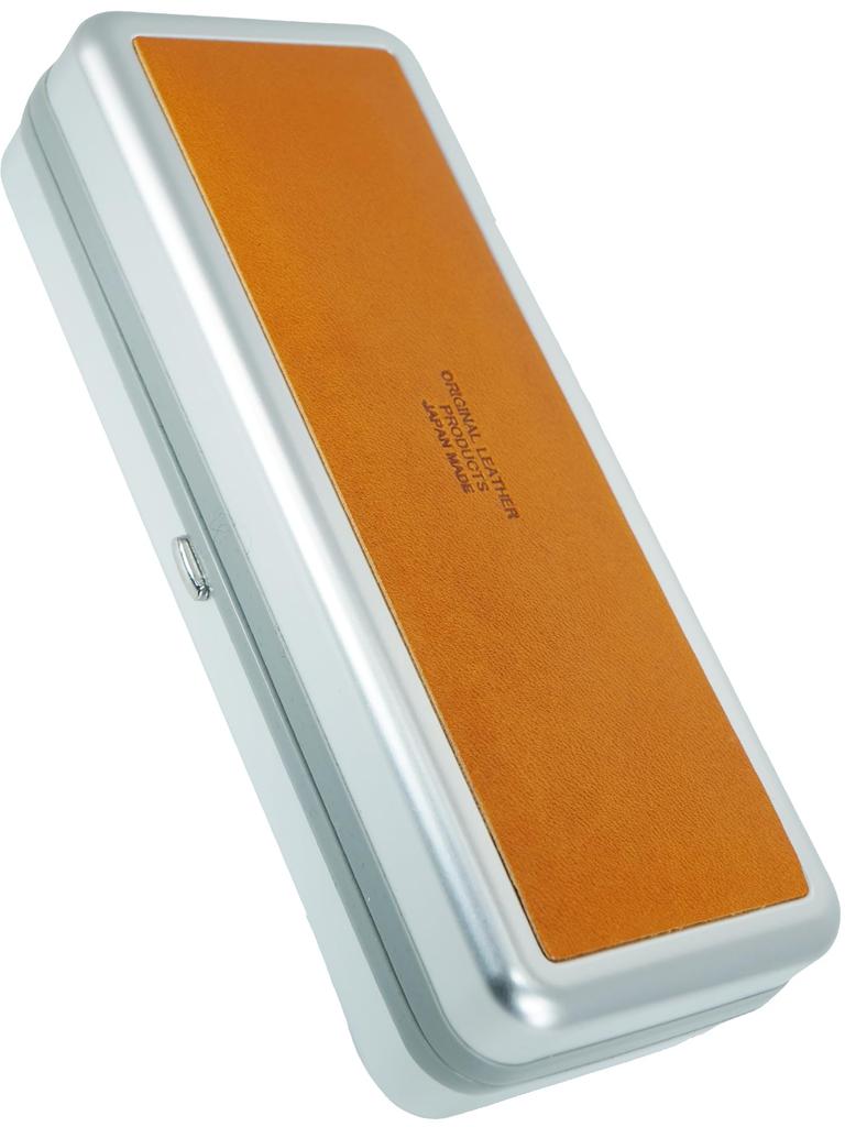 Camel Tochigi Leather Eyeglass Made In Eyeglass Sunglasses for Men and Genuine Tanned Made In Torigi Item Case, Japan, Hard, Slim, Aluminum, Large,