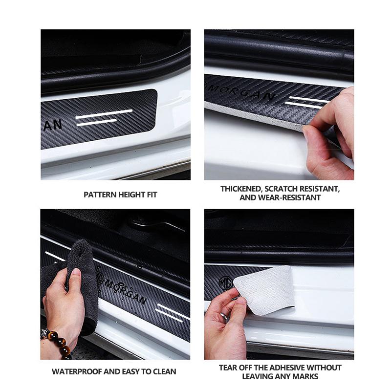Car Door Carbon Fiber Sill Anti Scratch Protect Strip Sticker For MG ZS GS 3 6 5 7 Morgan HS ZS ZX Gundam q1