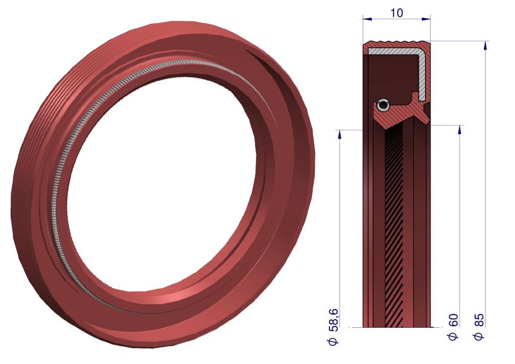 Crankshaft seal ring front Fluoroelastomer C-330 ORIGINAL URSUS