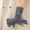 Fleece Women Suede Gloves Windproof Cycling Mittens Fashion Winter Women's Gloves  Mom