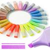 Gold Glitter Highlighters - Chisel Tip, No Bleed, Assorted Colors - 6 Pack Metallic Colors Cute Highlighter Markers, Pastel Highlighters for