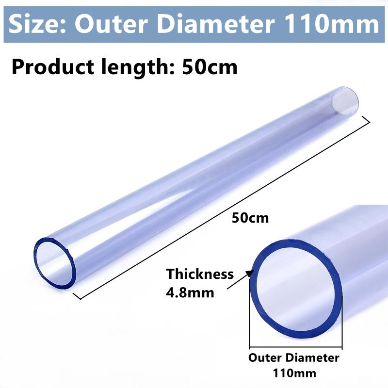 1PC Outer Diameter 16~110mm UPVC Transparent Blue Pipe Aquarium Fish Tank Tube Garden Irrigation Watering Fittings 50cm Long