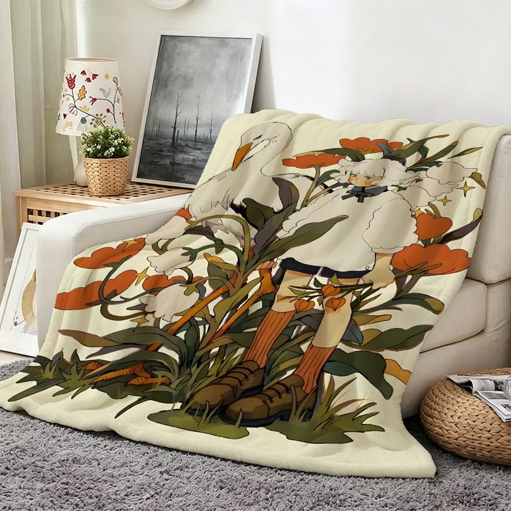 Illustrator L Liya Mochipanko Throw Flannel Throw Blanket Suitable for Sofa Living Room Bedroom