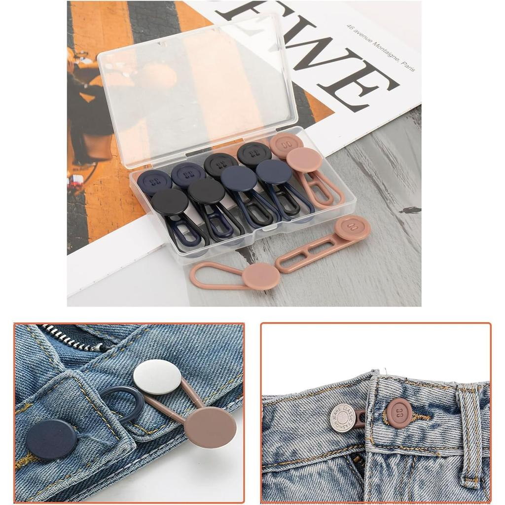 12PCS Jeans Button Extender, Women's Men's Pants Waist Button Extender, Pants Waistband Extender, Pants Waist Extension 1-2 Inches