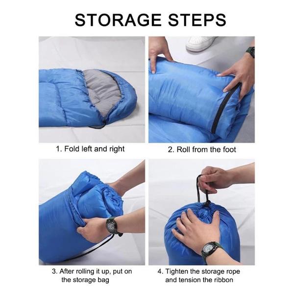 Спальный мешок для кемпинга, сверхлегкий водонепроницаемый 3-сезонный теплый конверт, спальные мешки для путешествий на открытом воздухе, походные принадлежности