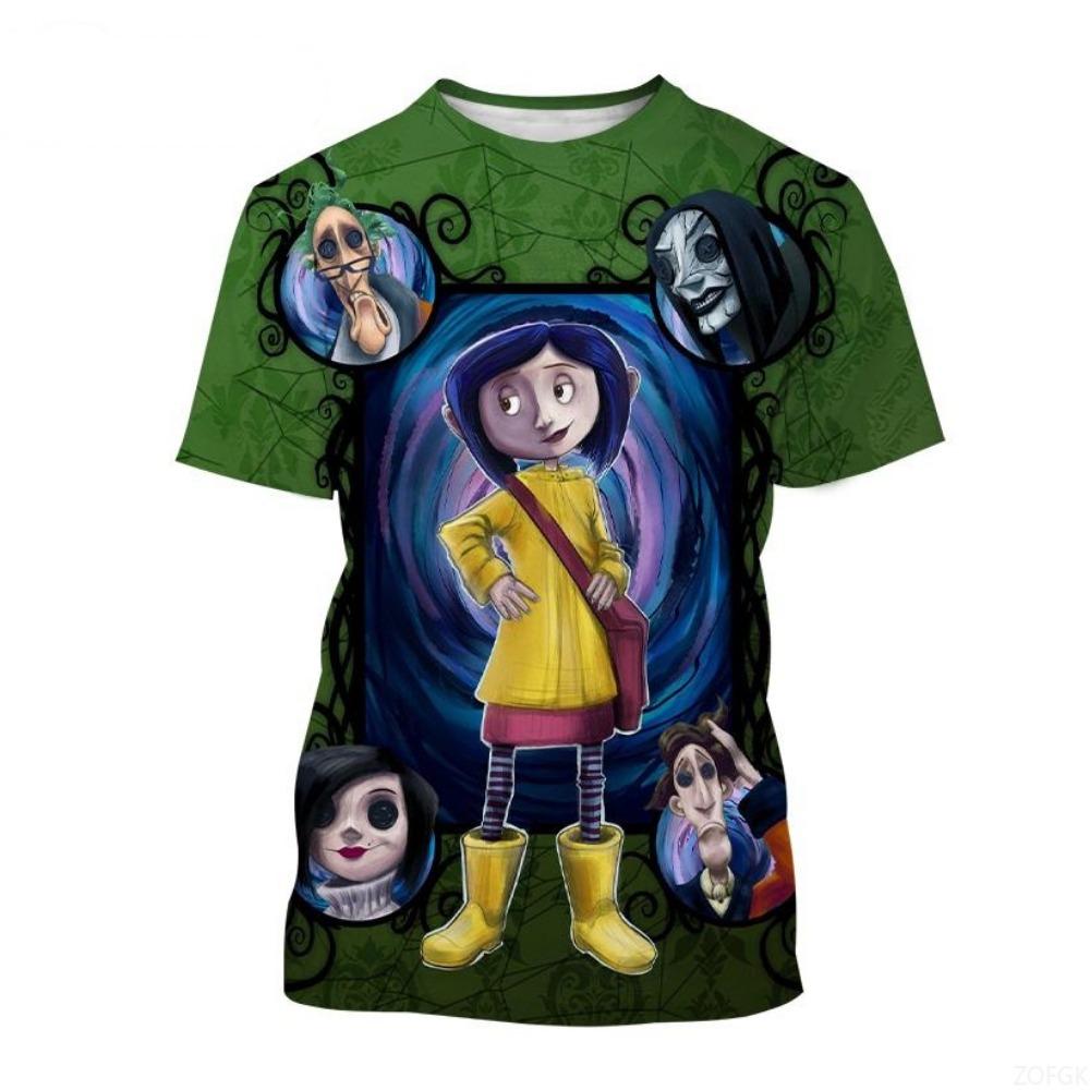Новый Летний 3D Мультяшный Ужасы Аниме Модный Принт Повседневный Персонализированный Круглый Вырез Удобный Короткий Рукав